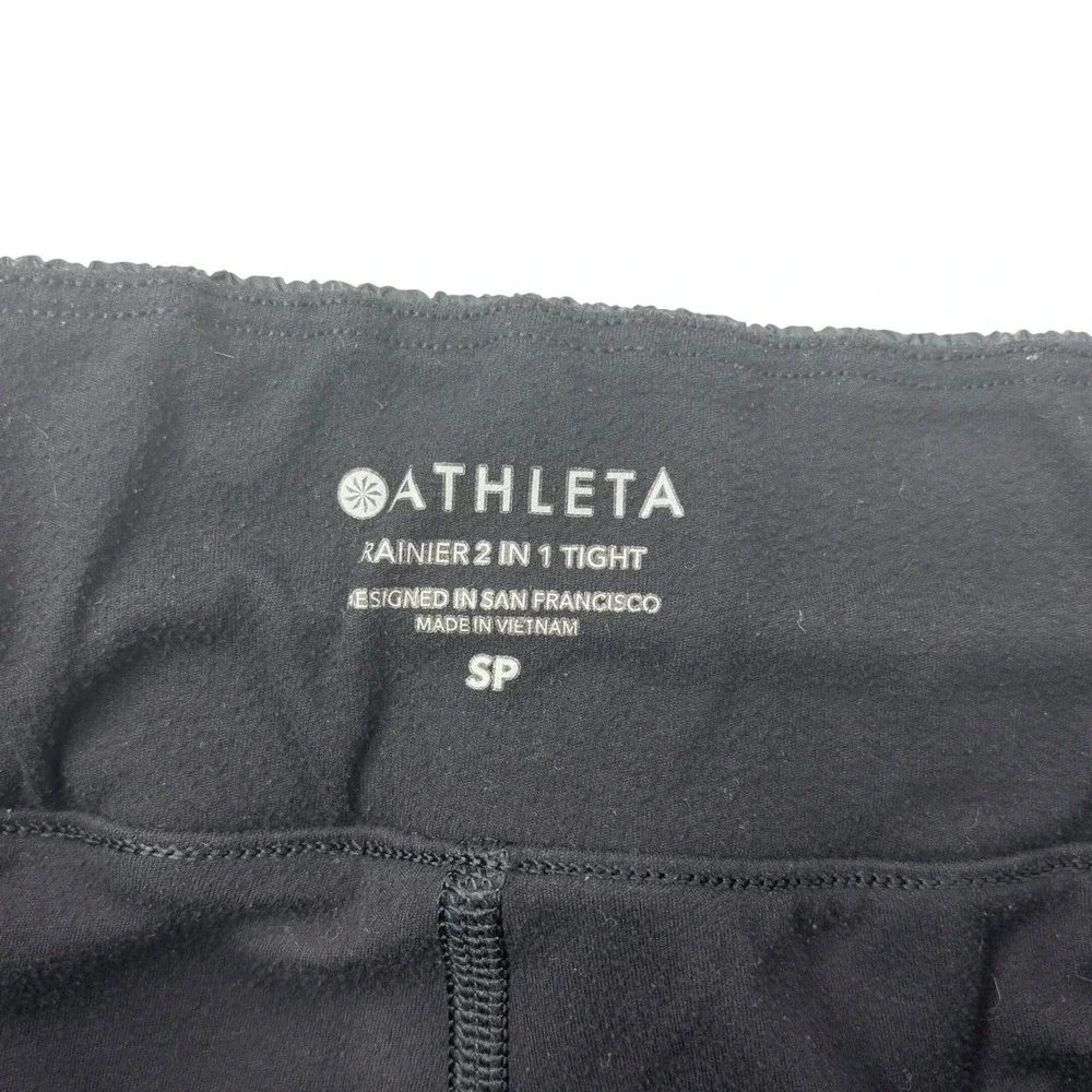 Athleta Rainier 2‎ In 1 Tight Leggings Shorts Overlays Womens SP Small Petite